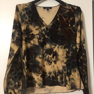 tye-dyed Brown , tan and navy cotton shirt